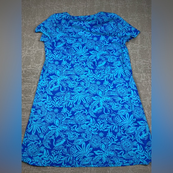 Lily Pulitzer Martinique Blue Jungle Oasis Jody Shirt Dress Pima Cotton Size XL - Picture 7 of 7